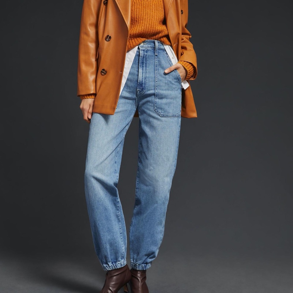 MOTHER The Wrapper Patch Springy Ankle High-Rise Jeans